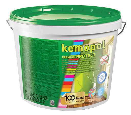 KEMOPOL PREMIUM PROTECT - Umývateľná protiplesňová farba na steny biela 2 l