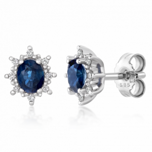 SOFIA DIAMONDS zlaté náušnice zafír s diamantmi PAK11941W