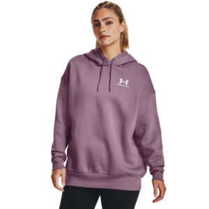 UNDER ARMOUR-Essential Fleece OS Hoodie-PPL Fialová S