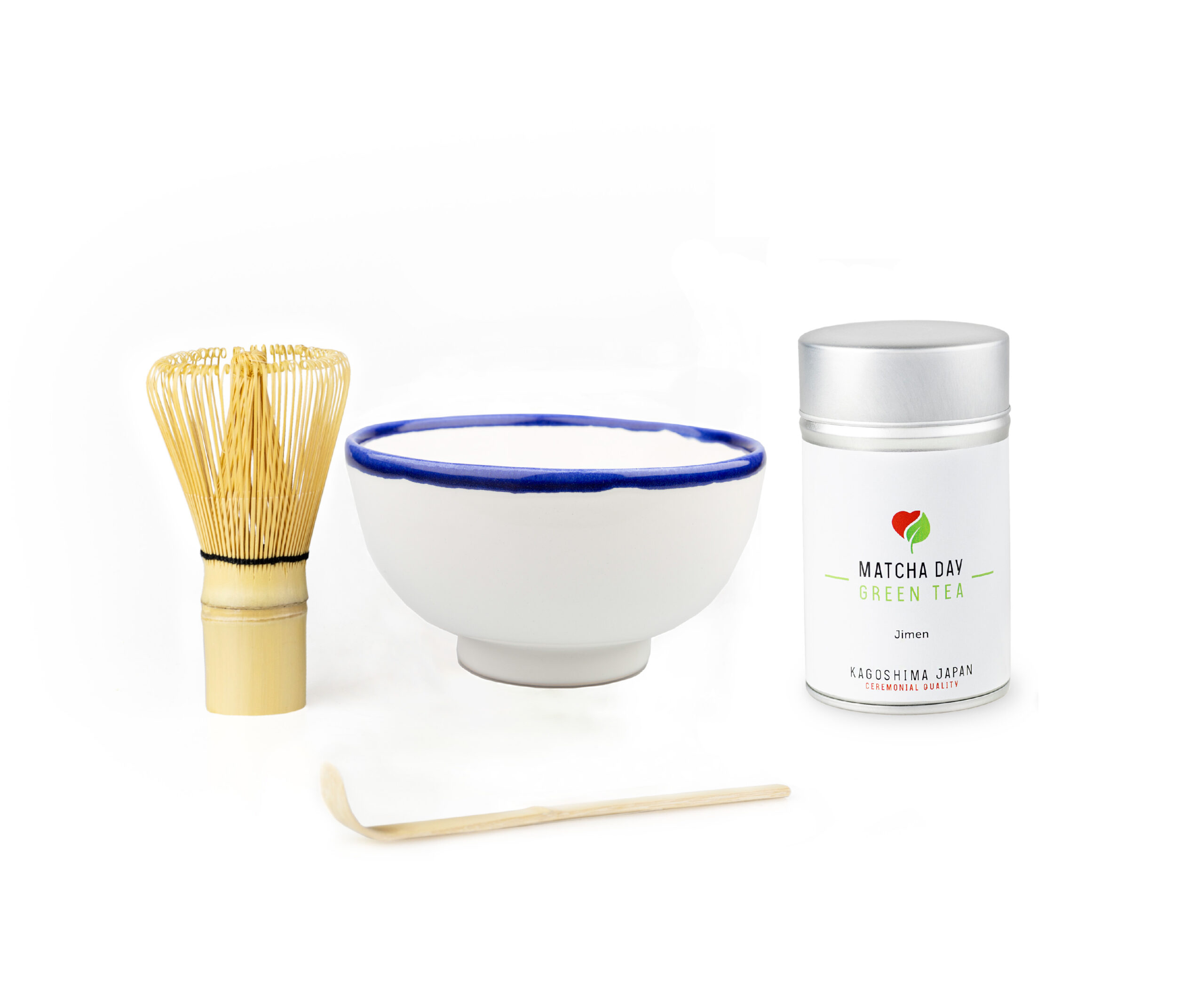 Matcha čaj set - Jimen 30g (plechovka) biela