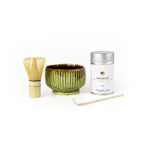 Matcha čaj set - Kasai 30g (plechovka) zelená