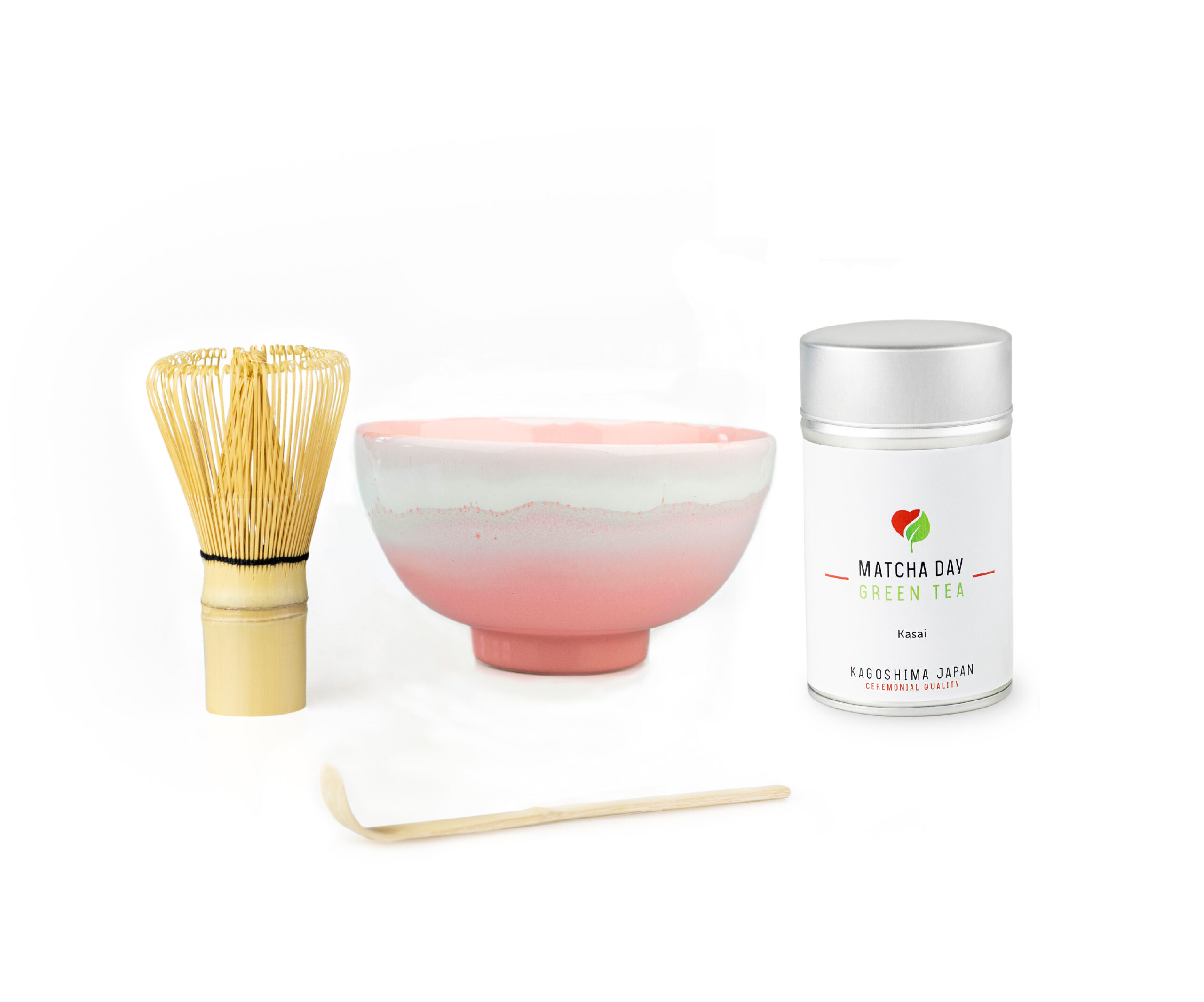 Matcha čaj set - Kasai 50g (plechovka) ružová