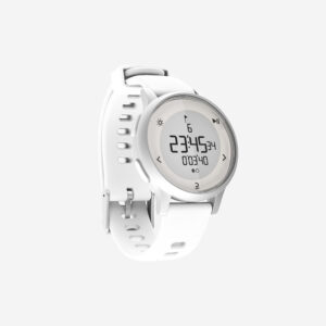 DECATHLON Bežecké hodinky so stopkami W500S biele S