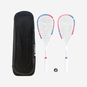 PERFLY Súprava na squash - 2 rakety Wallbreaker 155 Club, 1 loptička s červeným bodom