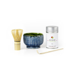Matcha čaj set - Kasai 30g (plechovka) modrá