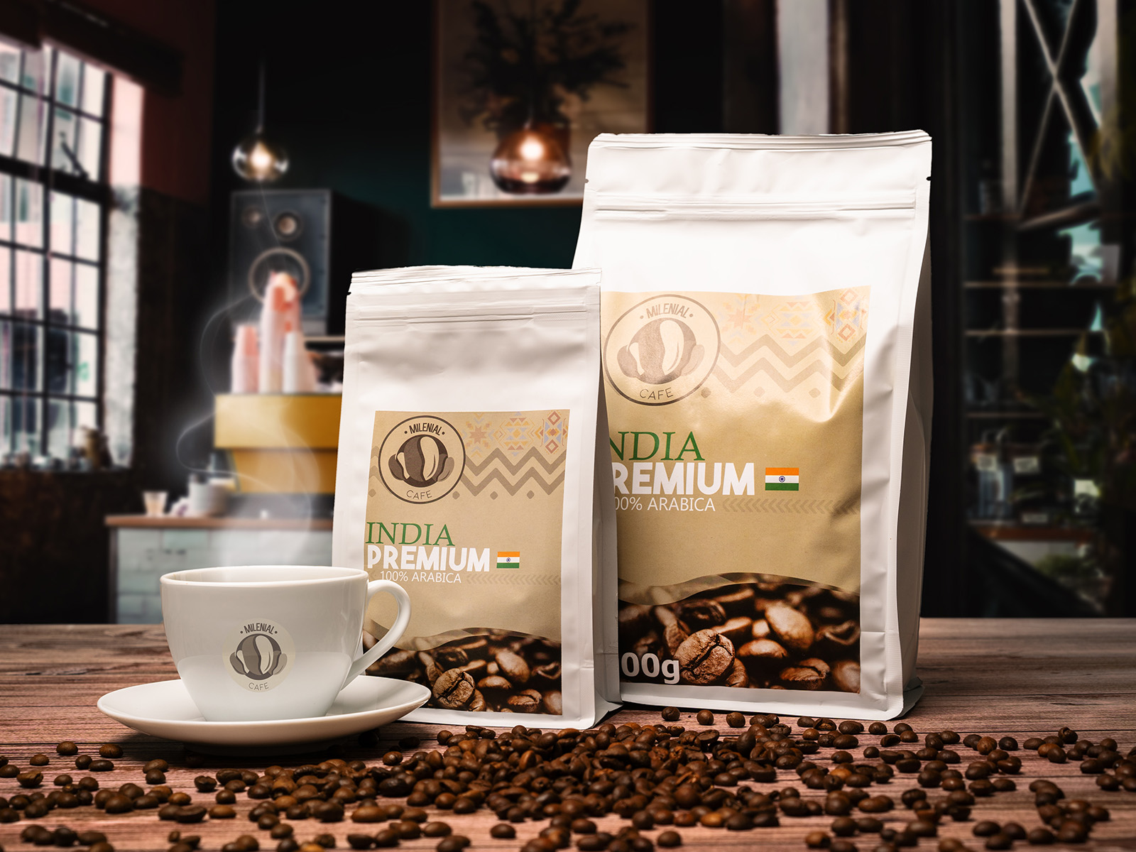 India - čerstvo pražené kávové zrná 100% Arabica - najlepší výber z Indie Hmotnosť: 200g