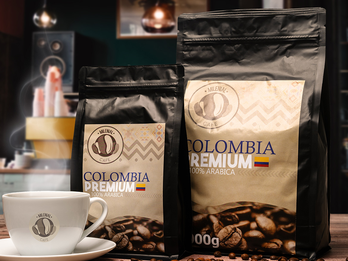 Kolumbia - čerstvo pražená 100% zrnková Arabica káva Milenial Café Hmotnosť: 1000g
