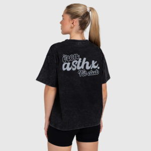 Dámske oversized tričko Iron Aesthetics Fit club, washed black
