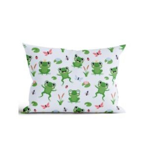 Bavlnená obliečka na vankúš Renforcé 50 × 70 cm - Žabky-  -