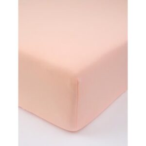 Jersey prostěradlo s elastanem 140 × 200 cm – lososové