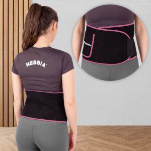Neoprénový pás inSPORTline Waistpire s vreckom ružová - M
