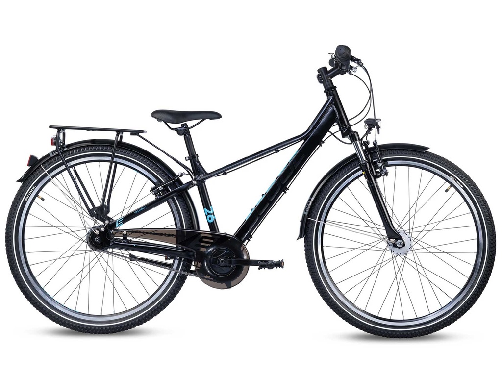 S'COOL troX EVO čierny-modrý 26" 7-Gang, detský